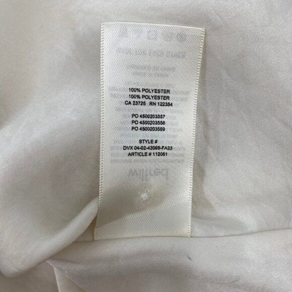 Wilfred Cream Satin Long Sleeve Open Back Blouse | Size L - Picture 7 of 8